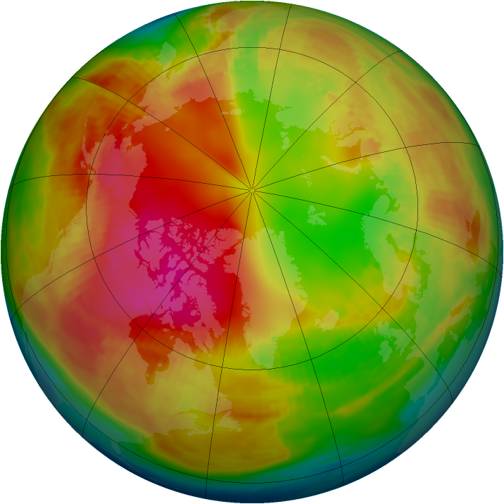 Arctic ozone map for 02 February 1979